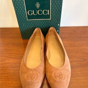 Vintage Gucci Women's Brown Suede Loafers